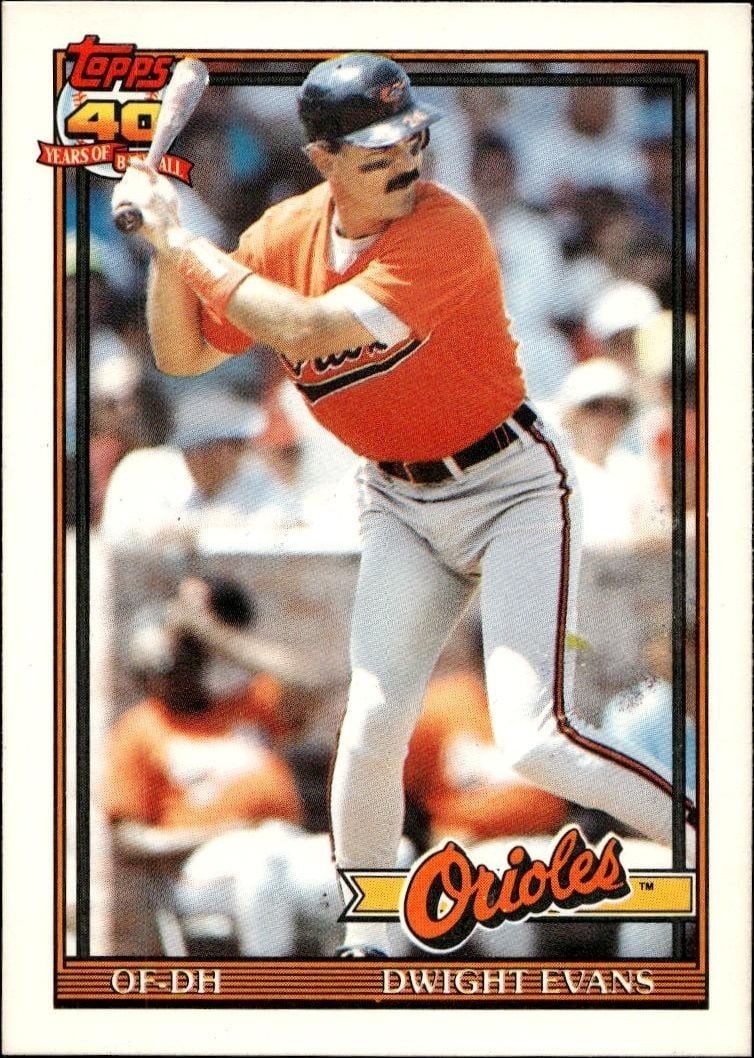 Dwight Evans 1991 Topps Traded Dwight Evans #37T baseball trading card front