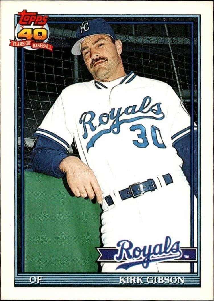 Kirk Gibson 1991 Topps Traded Kirk Gibson #46T baseball trading card front