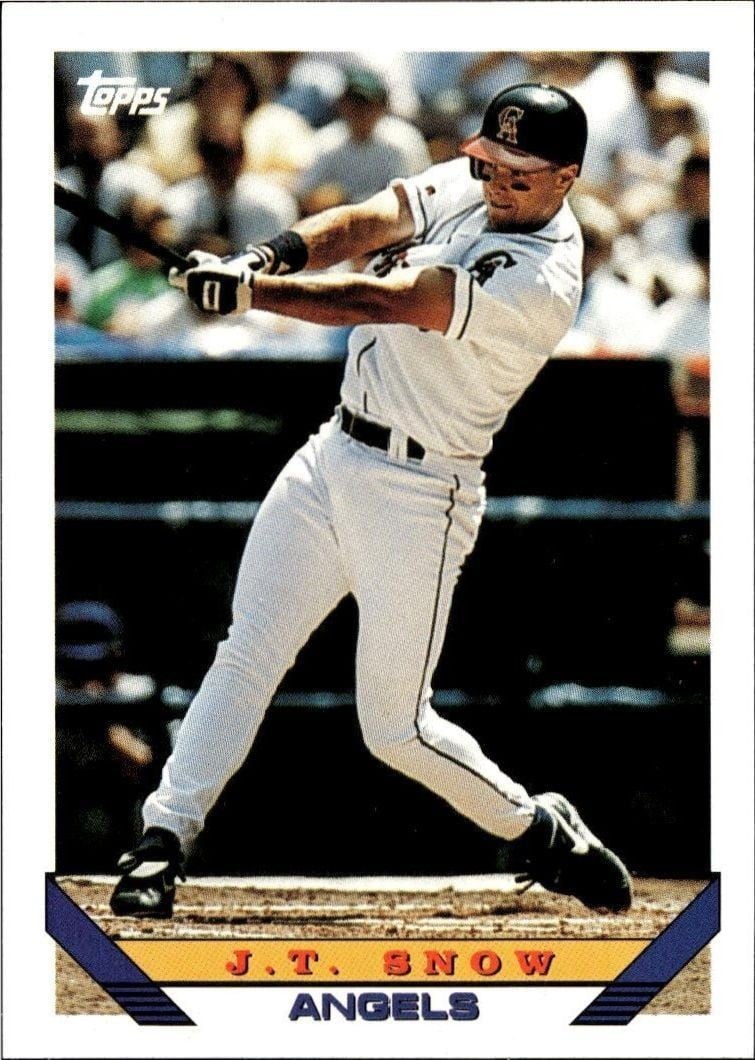 J.T. Snow 1993 Topps Traded J.T. Snow #62T baseball trading card front