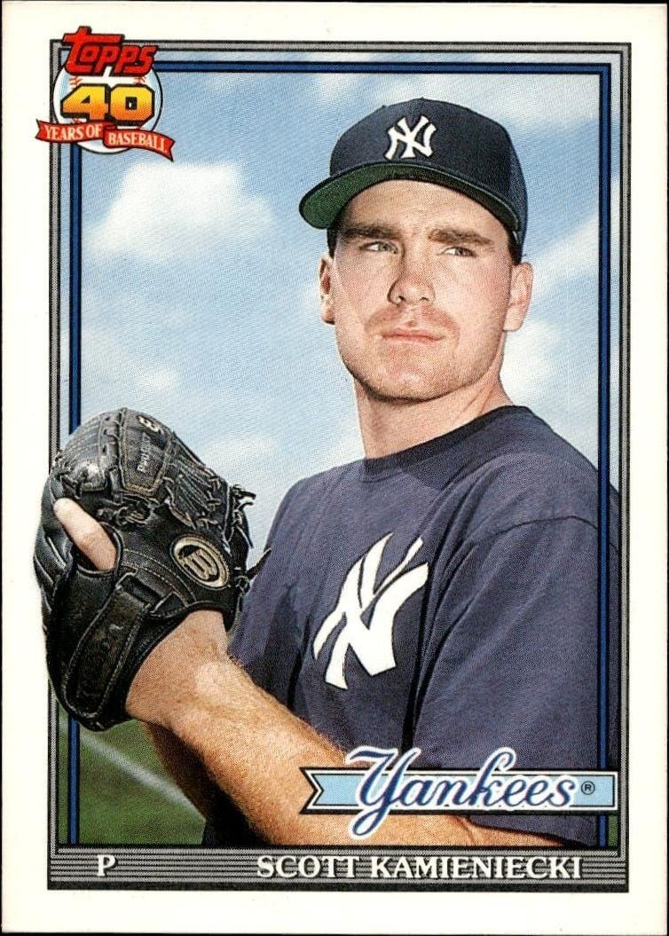 Scott Kamieniecki 1991 Topps Traded Scott Kamieniecki #66T baseball trading card front