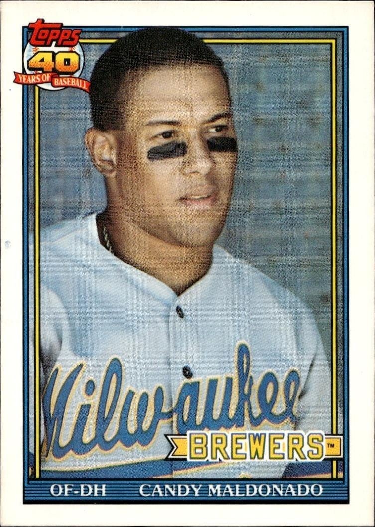 Candy Maldonado 1991 Topps Traded Candy Maldonado #74T baseball trading card front