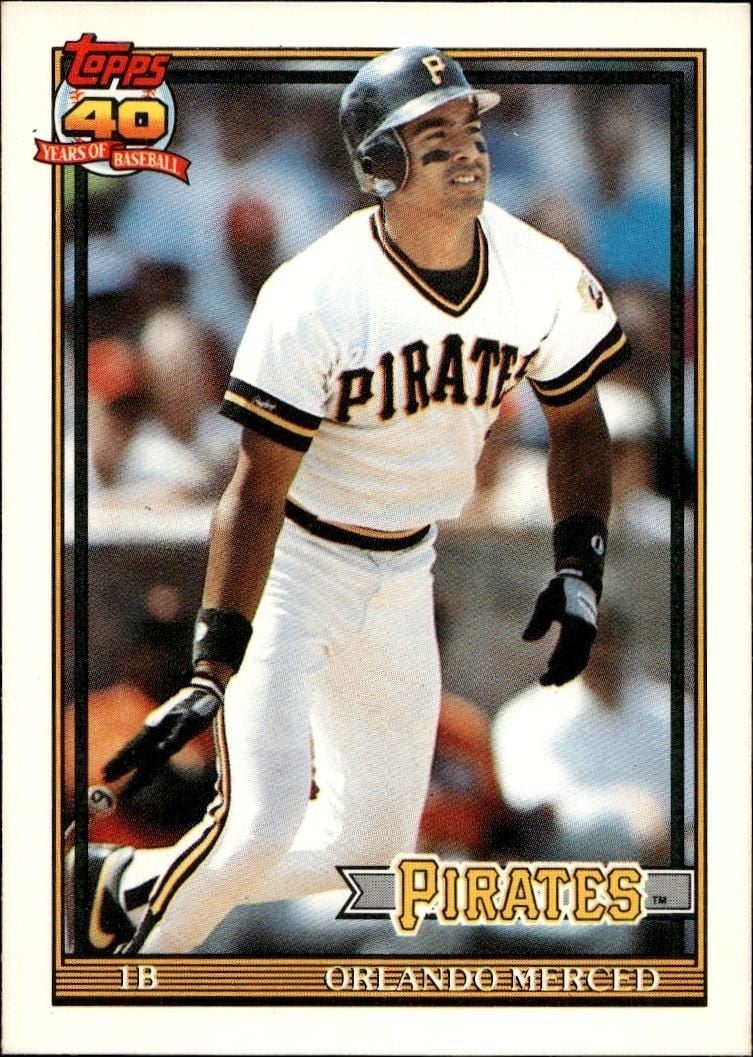 Orlando Merced 1991 Topps Traded Orlando Merced #81T baseball trading card front