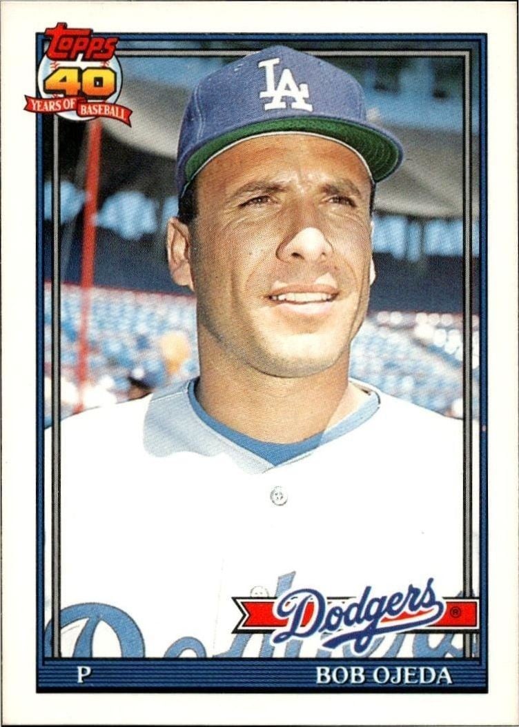 Bob Ojeda 1991 Topps Traded Bob Ojeda #86T baseball trading card front