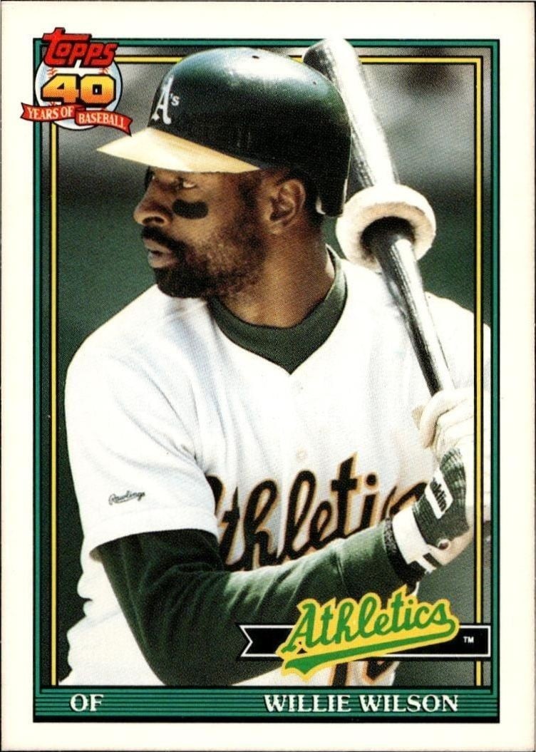 Willie Wilson 1991 Topps Traded Willie Wilson #129T baseball trading card front