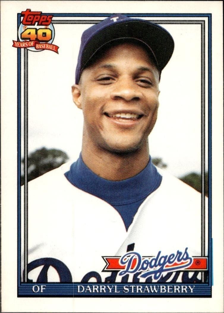 Darryl Strawberry 1991 Topps Traded Darryl Strawberry #114T baseball trading card front