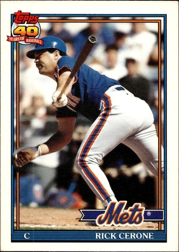 Rick Cerone 1991 Topps Traded Rick Cerone #21T baseball trading card front