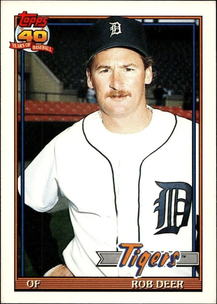 Rob Deer 1991 Topps Traded Rob Deer #30T baseball trading card front