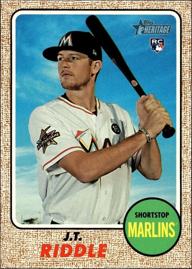 2017 Topps Heritage J.T. Riddle #575 trading card