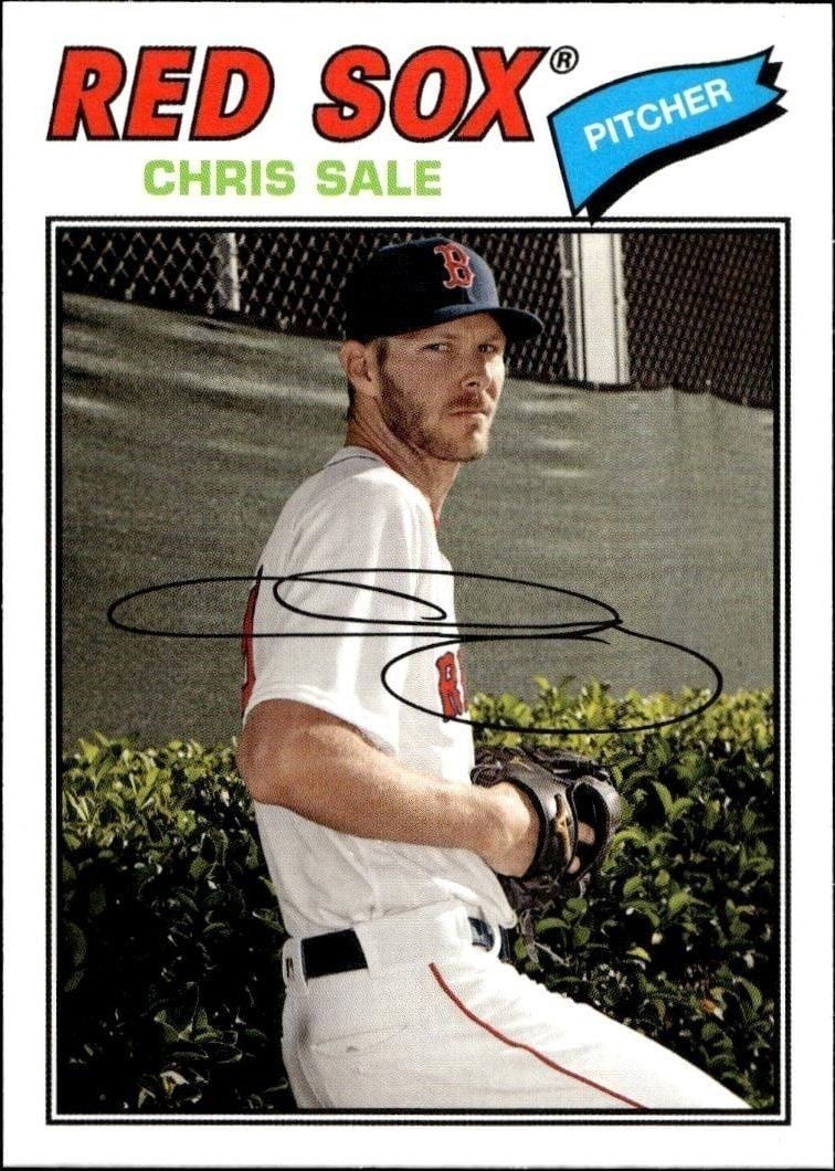 Chris Sale 2018 Topps Archives #160 Baseball Trading Card - Front 2018 Topps Archives Chris Sale #160 baseball trading card front