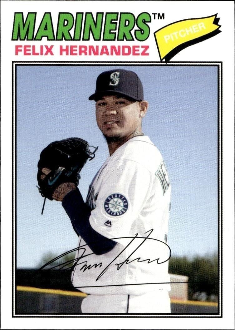 Felix Hernandez 2018 Topps Archives #162 Baseball Trading Card - Front 2018 Topps Archives Felix Hernandez #162 baseball trading card front