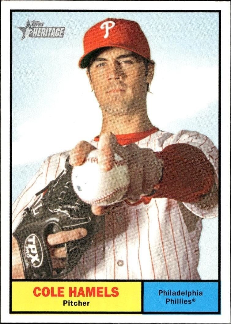 Cole Hamels 2010 Topps Heritage Cole Hamels #20 baseball trading card front