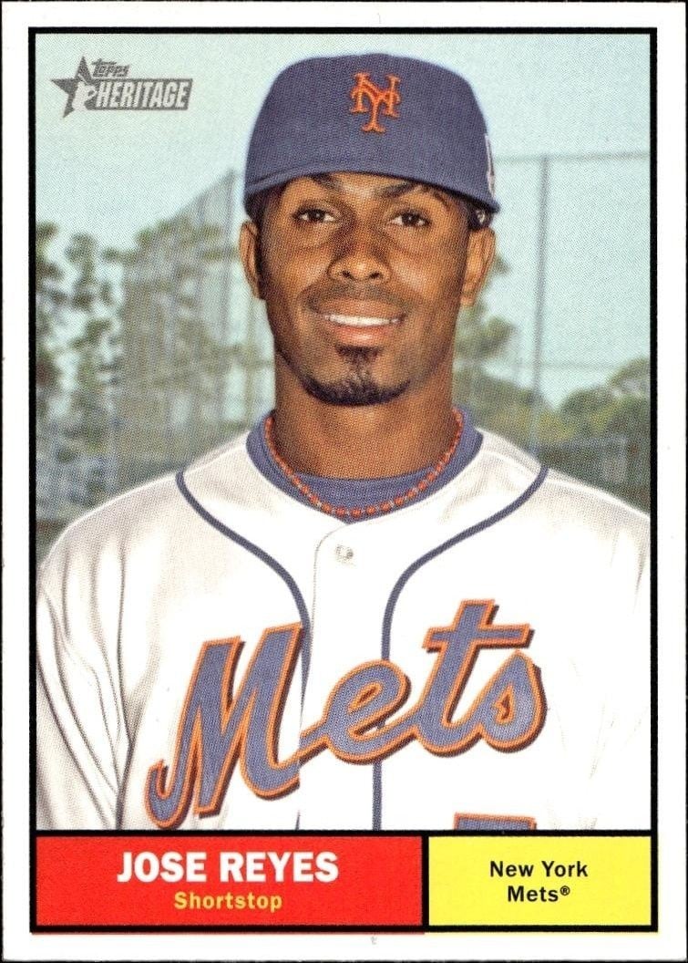 Jose Reyes 2010 Topps Heritage Jose Reyes #259 baseball trading card front