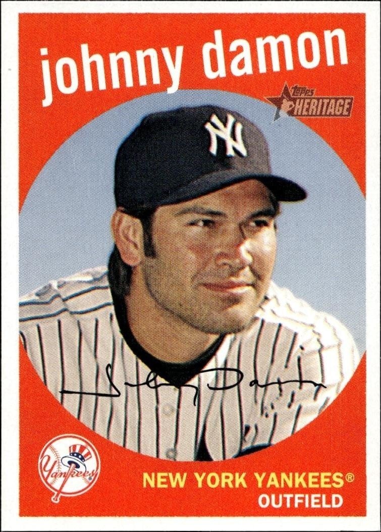 Johnny Damon 2008 Topps Heritage Johnny Damon #155 baseball trading card front