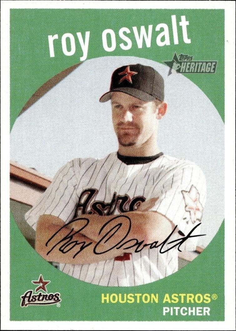 Roy Oswalt 2008 Topps Heritage Roy Oswalt #235 baseball trading card front