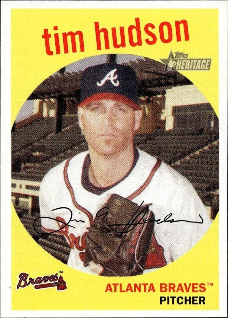 Tim Hudson 2008 Topps Heritage Tim Hudson #40 baseball trading card front
