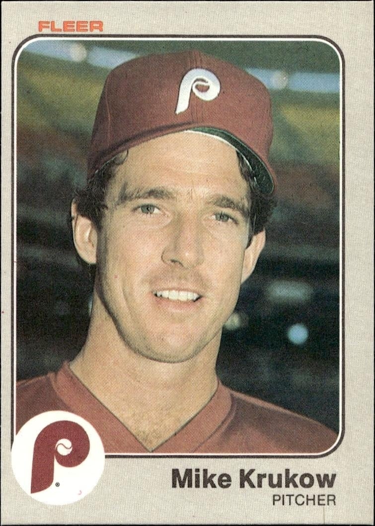 Mike Krukow 1983 Fleer #163 Baseball Trading Card - Front 1983 Fleer Mike Krukow #163 baseball trading card front