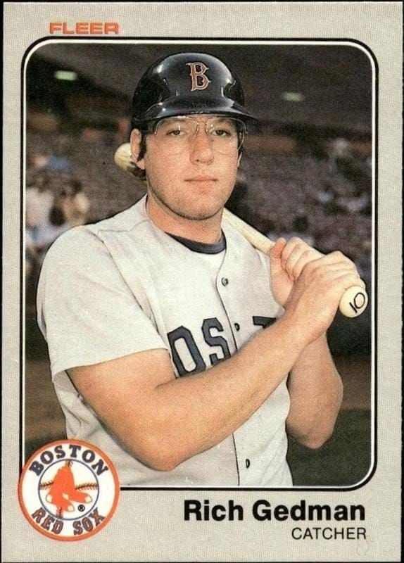 Rich Gedman 1983 Fleer #184 Baseball Trading Card - Front 1983 Fleer Rich Gedman #184 baseball trading card front