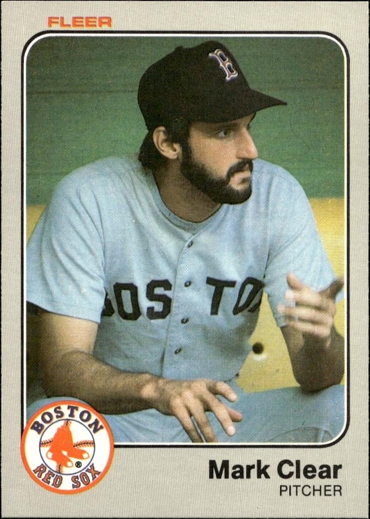 Mark Clear 1983 Fleer #181 Baseball Trading Card - Front 1983 Fleer Mark Clear #181 baseball trading card front
