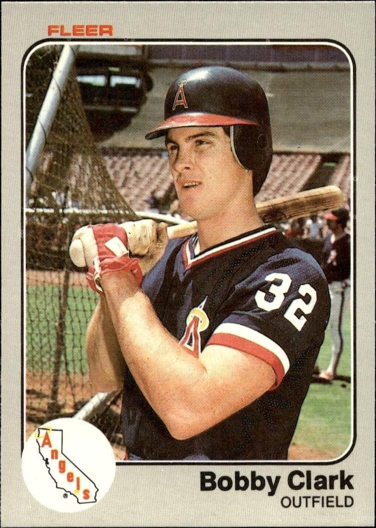 Bobby Clark 1983 Fleer #82 Baseball Trading Card - Front 1983 Fleer Bobby Clark #82 baseball trading card front