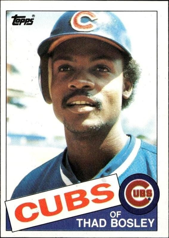 Thad Bosley 1985 Topps #432 Baseball Trading Card - Front 1985 Topps Thad Bosley #432 baseball trading card front