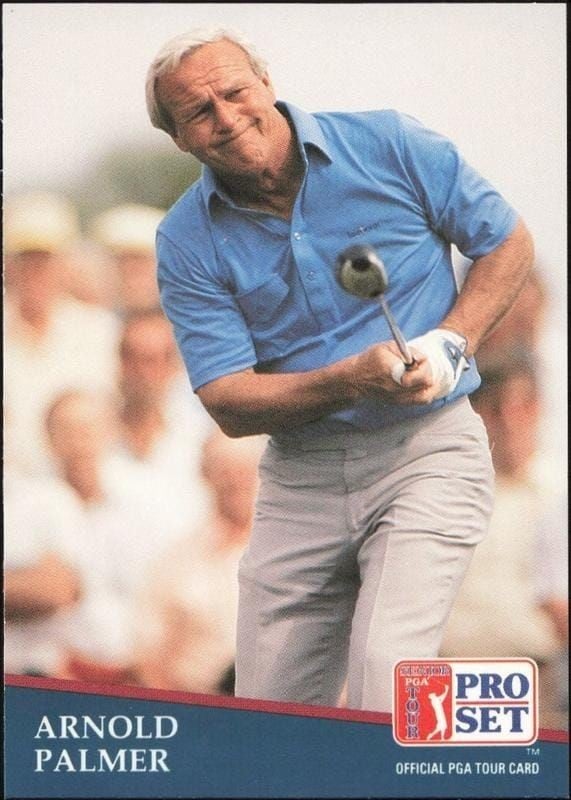 Arnold Palmer 1991 Pro Set Pga Tour #220 Golf Trading Card - Front 1991 Pro Set Pga Tour Arnold Palmer #220 golf trading card front