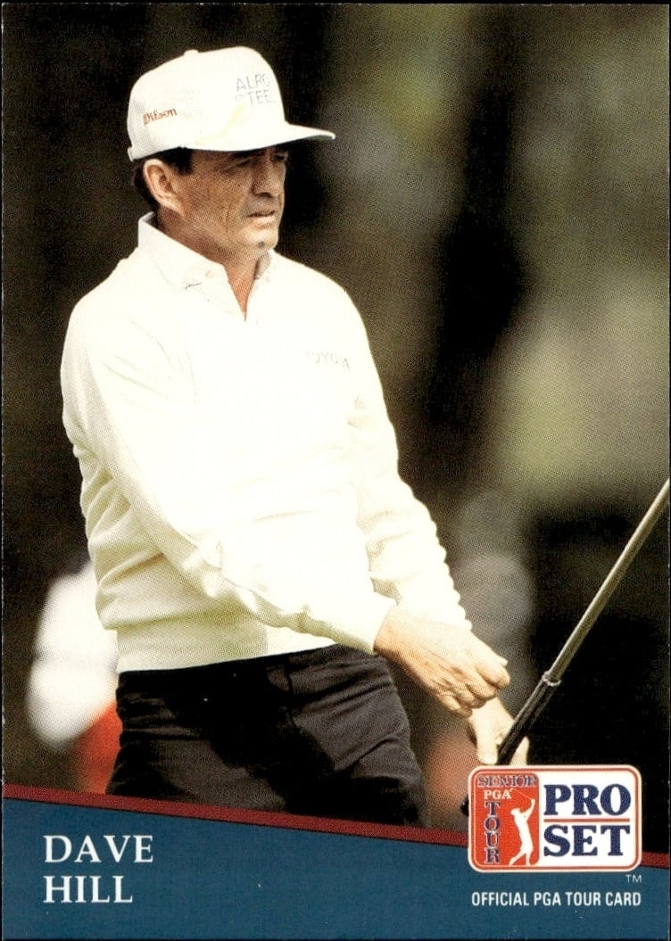 Dave Hill 1991 Pro Set Pga Tour #195 Golf Trading Card - Front 1991 Pro Set Pga Tour Dave Hill #195 golf trading card front