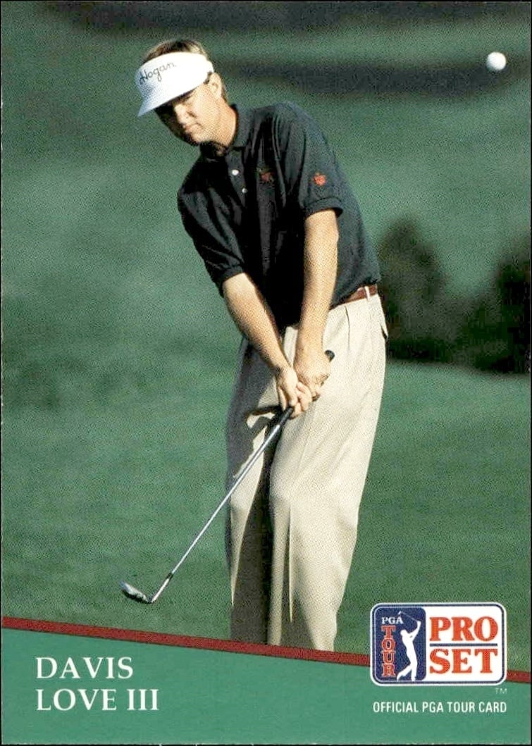 Davis Love III 1991 Pro Set Pga Tour #105 Golf Trading Card - Front 1991 Pro Set Pga Tour Davis Love III #105 golf trading card front