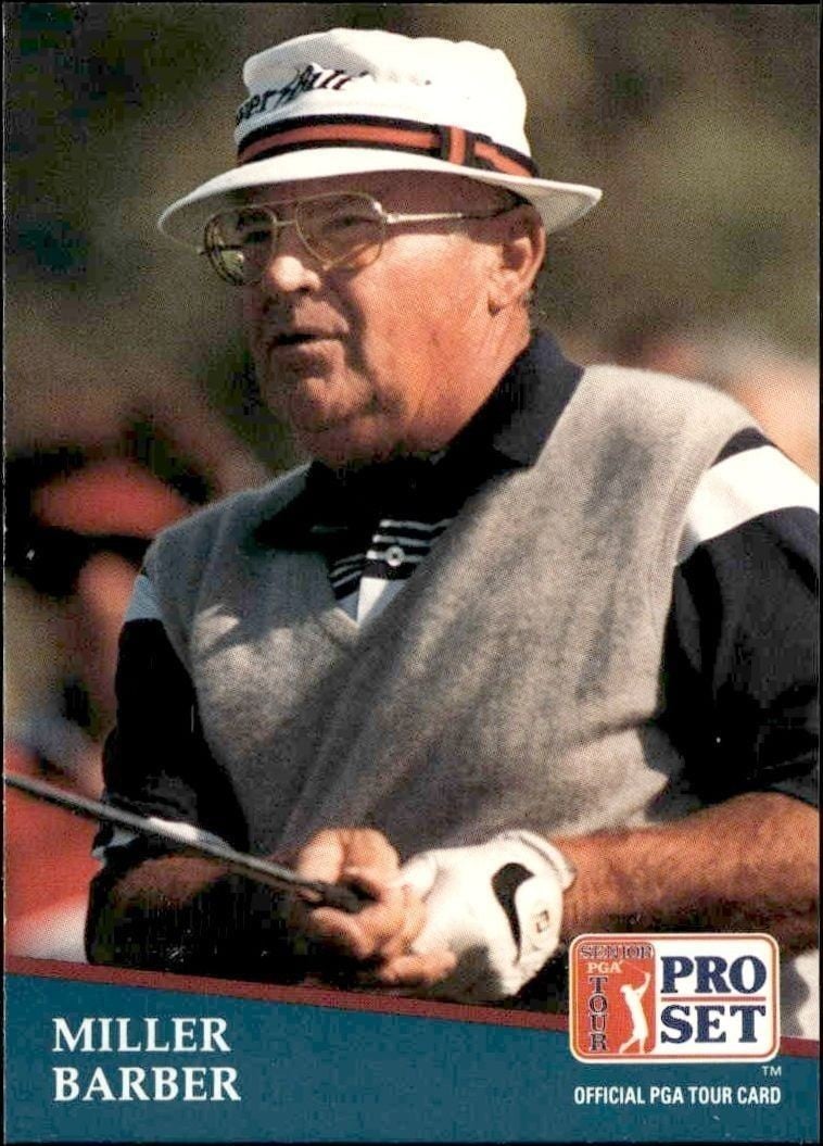 Miller Barber 1991 Pro Set Pga Tour #250 Golf Trading Card - Front 1991 Pro Set Pga Tour Miller Barber #250 golf trading card front