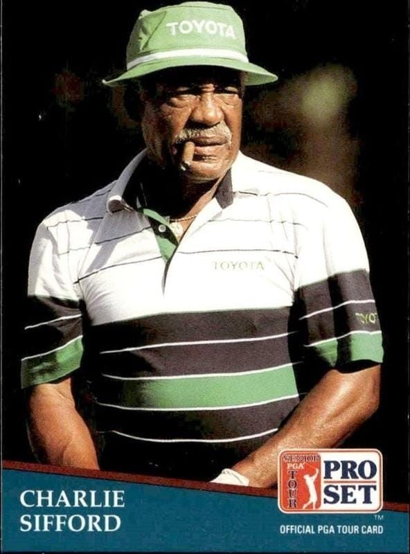 Charlie Sifford 1991 Pro Set Pga Tour #231 Golf Trading Card - Front 1991 Pro Set Pga Tour Charlie Sifford #231 golf trading card front