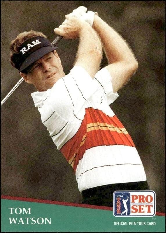 Tom Watson 1991 Pro Set Pga Tour #41 Golf Trading Card - Front 1991 Pro Set Pga Tour Tom Watson #41 golf trading card front