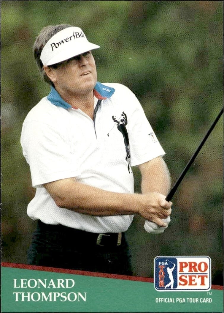 Leonard Thompson 1991 Pro Set Pga Tour #167 Golf Trading Card - Front 1991 Pro Set Pga Tour Leonard Thompson #167 golf trading card front