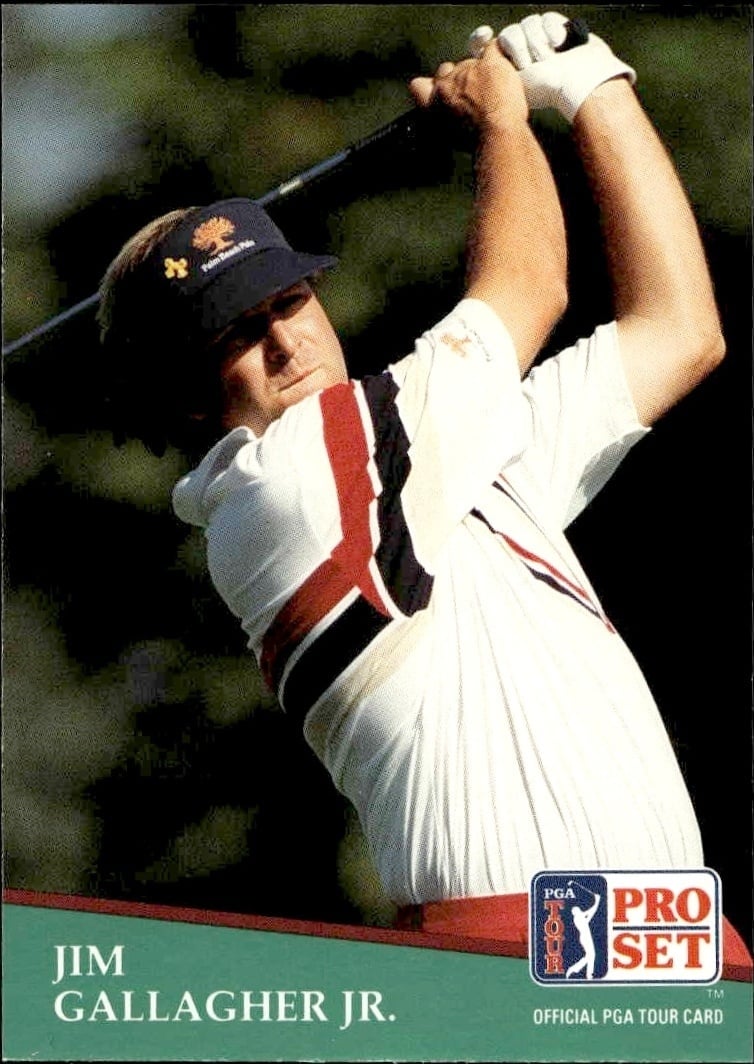 Jim Gallagher Jr. 1991 Pro Set Pga Tour #115 Golf Trading Card - Front 1991 Pro Set Pga Tour Jim Gallagher Jr. #115 golf trading card front