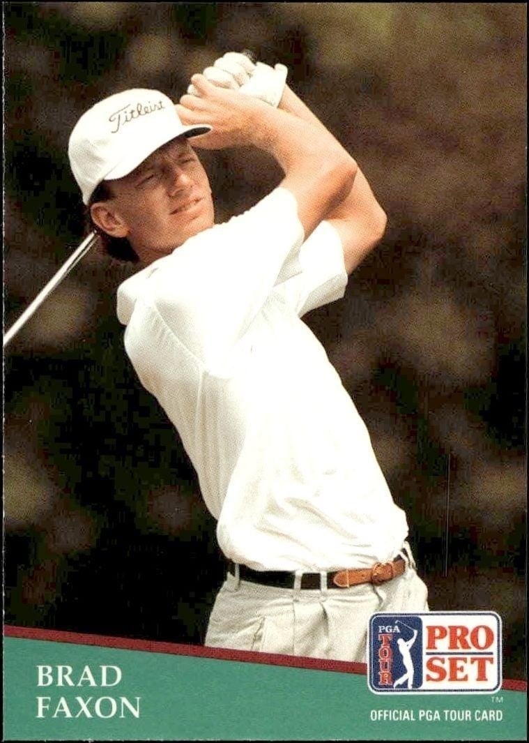 Brad Faxon 1991 Pro Set Pga Tour #65 Golf Trading Card - Front 1991 Pro Set Pga Tour Brad Faxon #65 golf trading card front