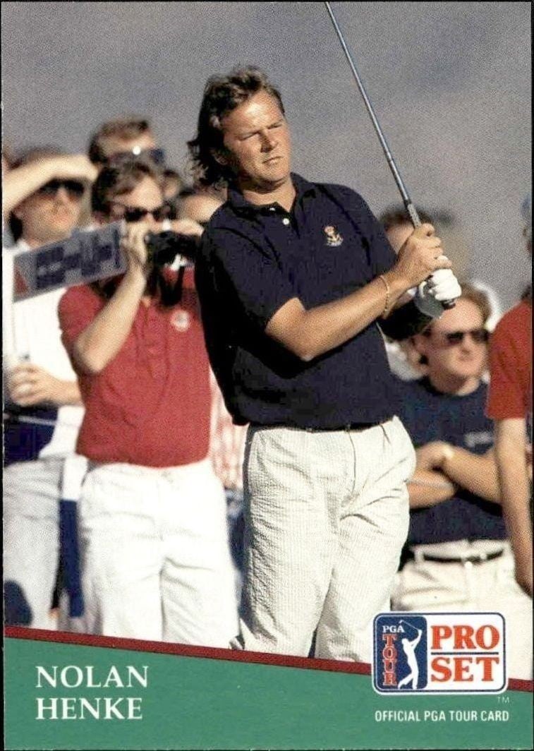 Nolan Henke 1991 Pro Set Pga Tour #62 Golf Trading Card - Front 1991 Pro Set Pga Tour Nolan Henke #62 golf trading card front