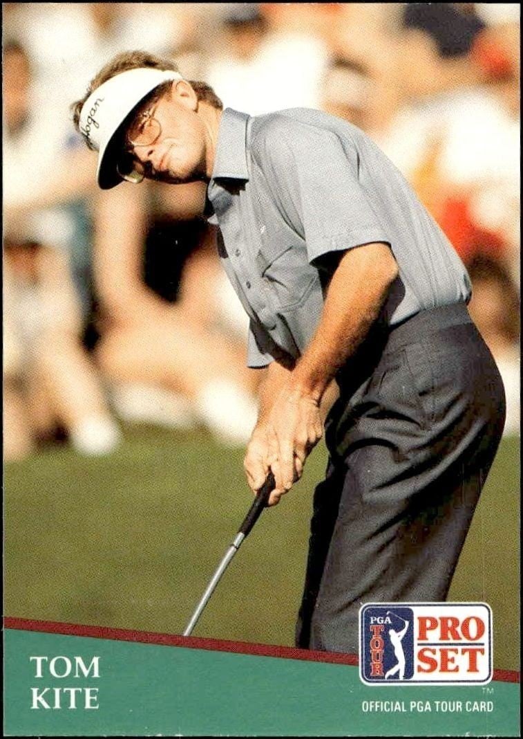 Tom Kite 1991 Pro Set Pga Tour #27 Golf Trading Card - Front 1991 Pro Set Pga Tour Tom Kite #27 golf trading card front