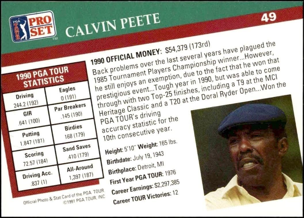 Calvin Peete - Back