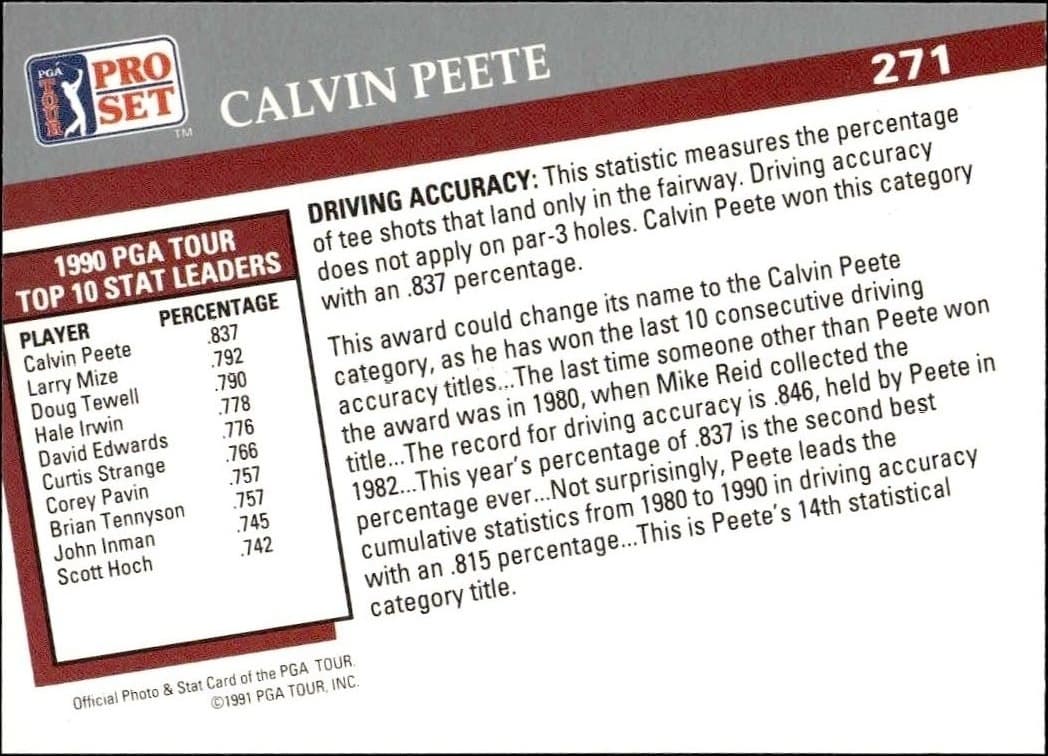 Calvin Peete - Back