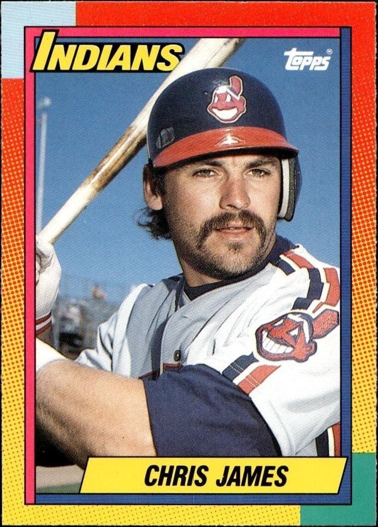 Chris James 1990 Topps Traded #46T Baseball Trading Card - Front 1990 Topps Traded Chris James #46T baseball trading card front