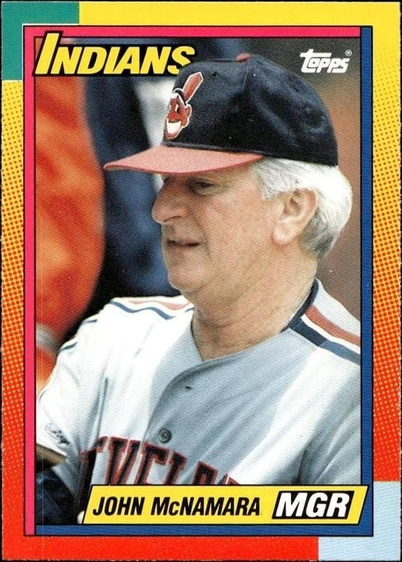John McNamara 1990 Topps Traded #72T Baseball Trading Card - Front 1990 Topps Traded John McNamara #72T baseball trading card front