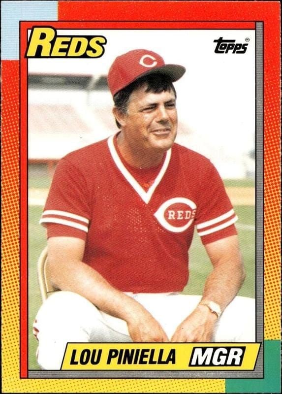 Lou Piniella 1990 Topps Traded #96T Baseball Trading Card - Front 1990 Topps Traded Lou Piniella #96T baseball trading card front