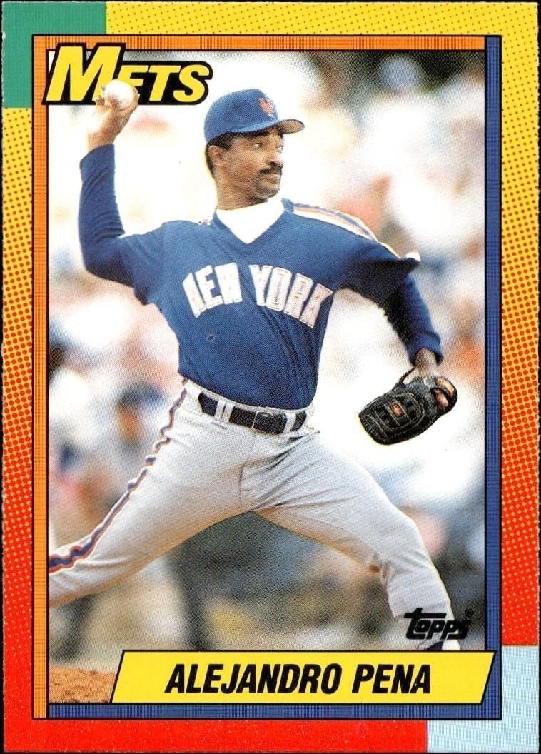 Alejandro Pena 1990 Topps Traded #89T Baseball Trading Card - Front 1990 Topps Traded Alejandro Pena #89T baseball trading card front