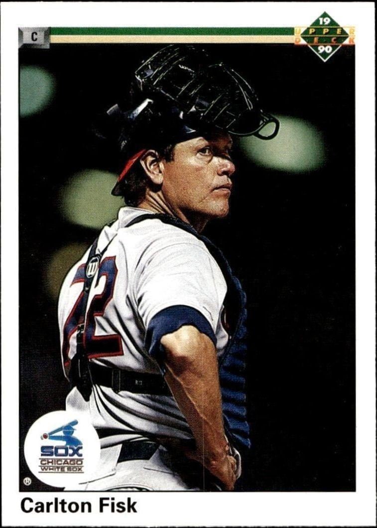 Carlton Fisk 1990 Upper Deck #367 Baseball Trading Card - Front 1990 Upper Deck Carlton Fisk #367 baseball trading card front