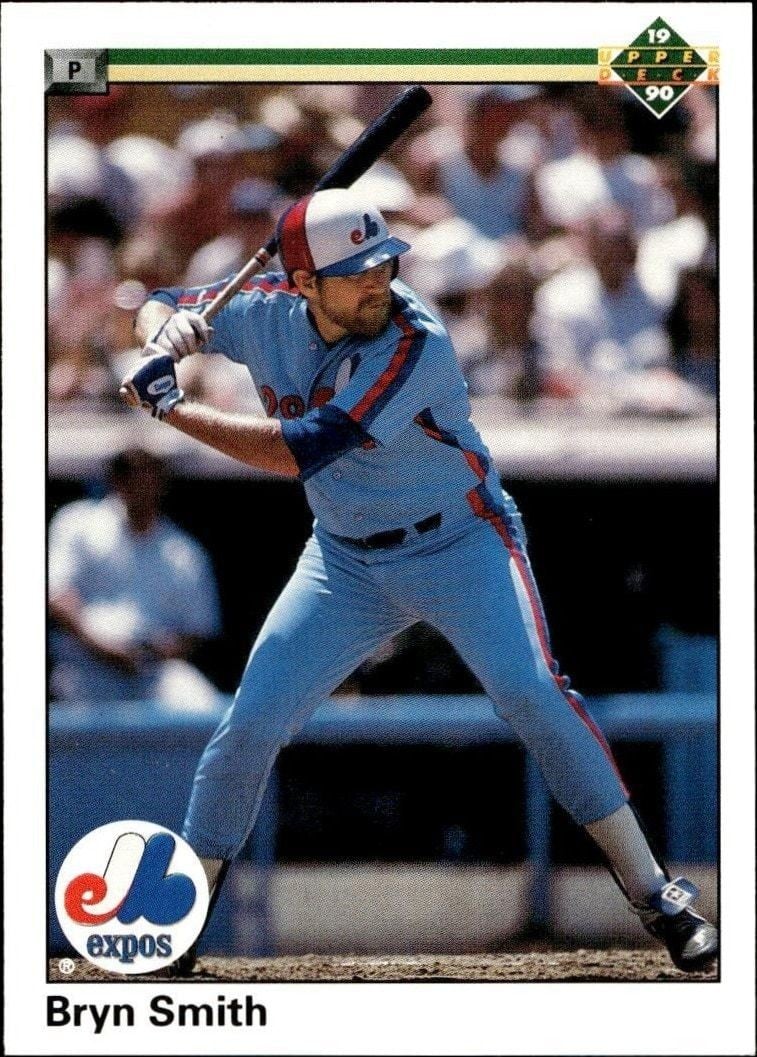 Bryn Smith 1990 Upper Deck #579 Baseball Trading Card - Front 1990 Upper Deck Bryn Smith #579 baseball trading card front