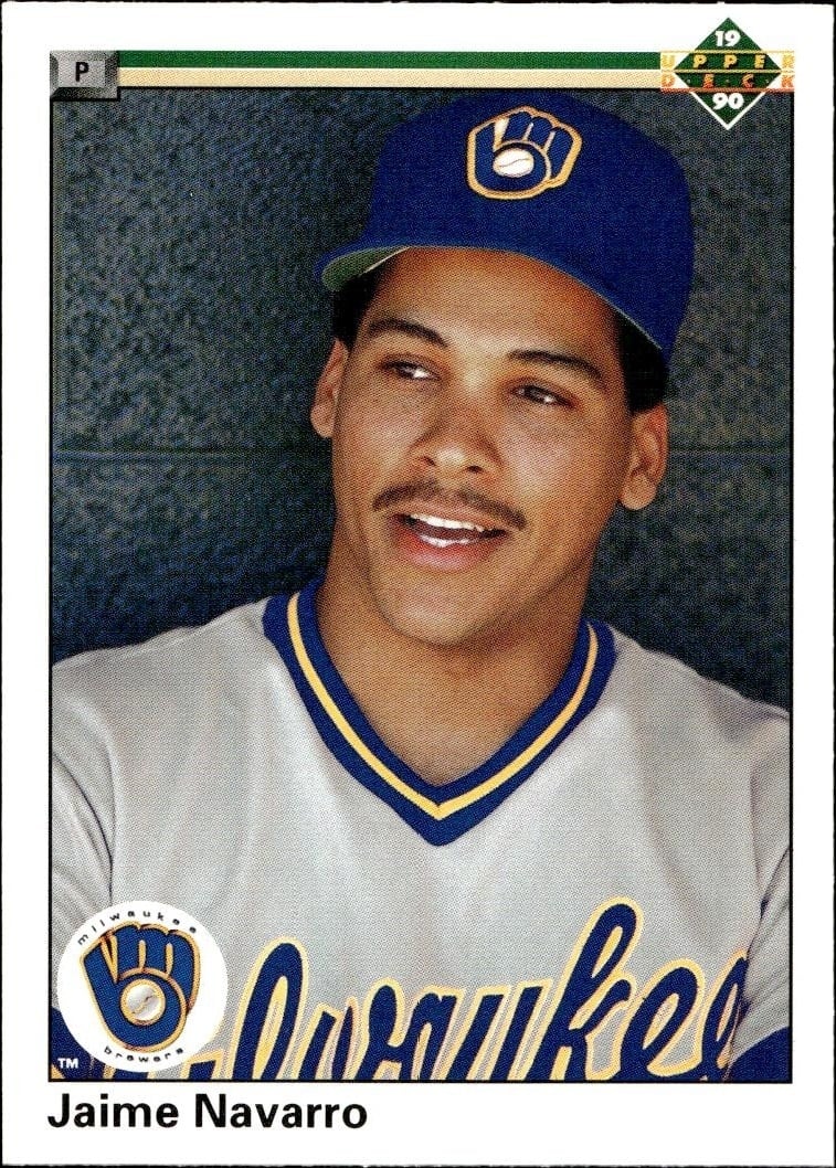 Jaime Navarro 1990 Upper Deck #646 Baseball Trading Card - Front 1990 Upper Deck Jaime Navarro #646 baseball trading card front