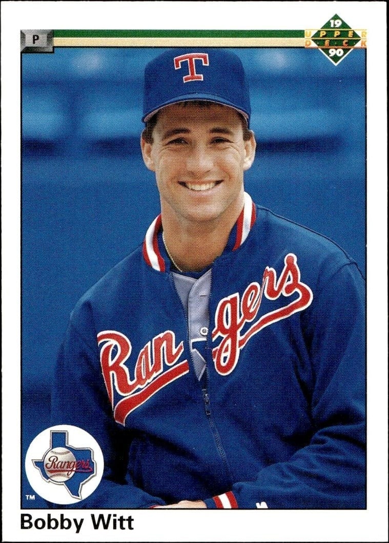 Bobby Witt 1990 Upper Deck #636 Baseball Trading Card - Front 1990 Upper Deck Bobby Witt #636 baseball trading card front