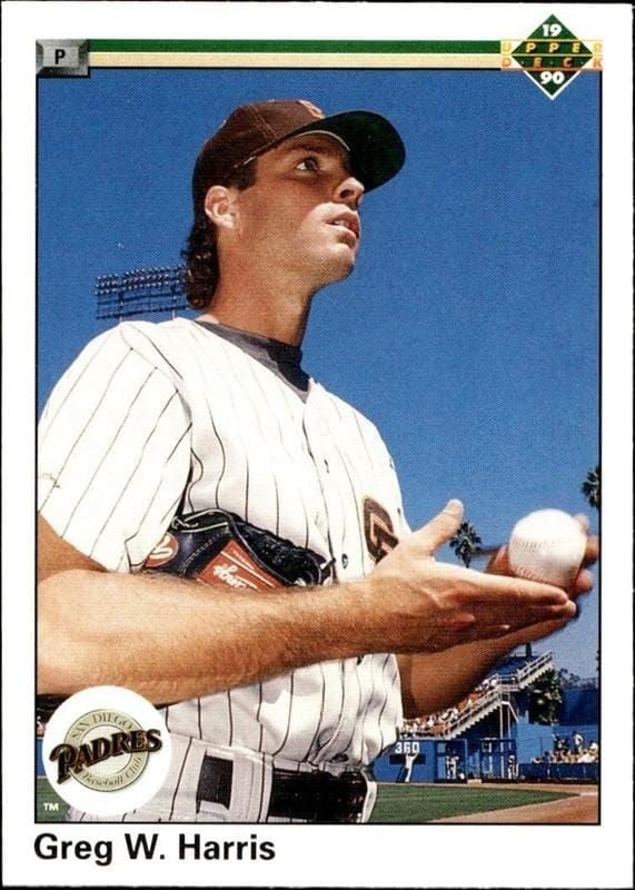 Greg W. Harris 1990 Upper Deck #622 Baseball Trading Card - Front 1990 Upper Deck Greg W. Harris #622 baseball trading card front