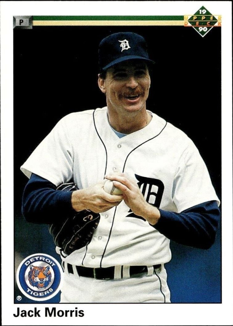 Jack Morris 1990 Upper Deck #573 Baseball Trading Card - Front 1990 Upper Deck Jack Morris #573 baseball trading card front