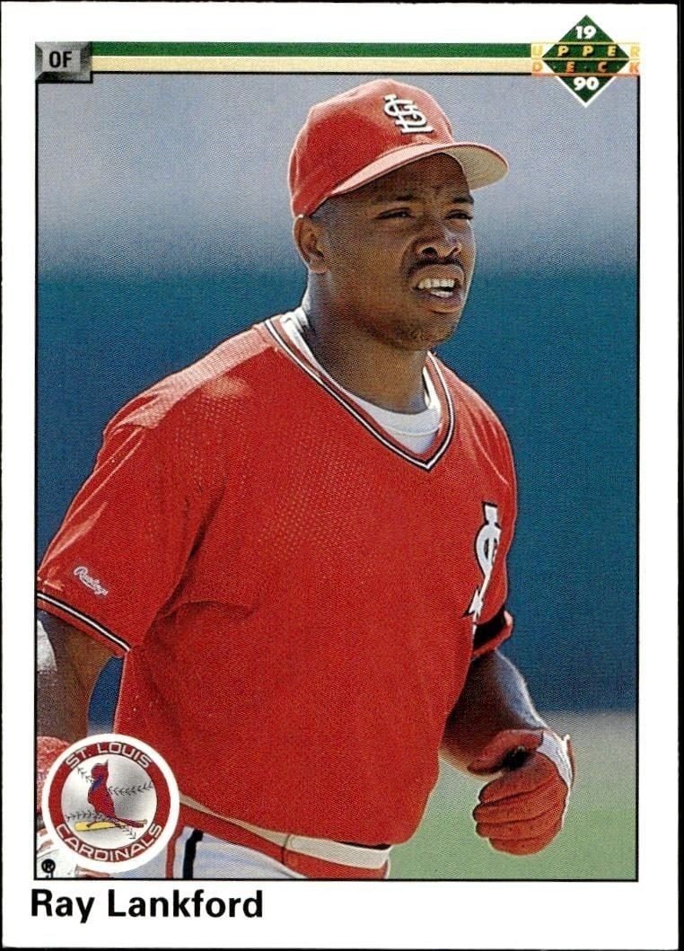 Ray Lankford 1990 Upper Deck #755 Baseball Trading Card - Front 1990 Upper Deck Ray Lankford #755 baseball trading card front
