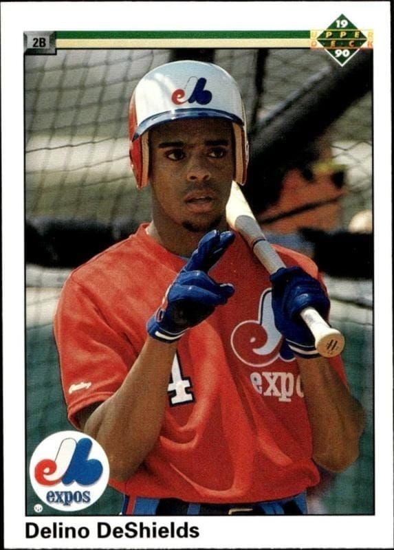 Delino DeShields 1990 Upper Deck #746 Baseball Trading Card - Front 1990 Upper Deck Delino DeShields #746 baseball trading card front