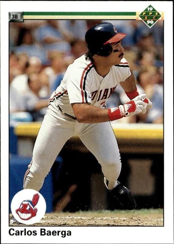 Carlos Baerga 1990 Upper Deck #737 Baseball Trading Card - Front 1990 Upper Deck Carlos Baerga #737 baseball trading card front